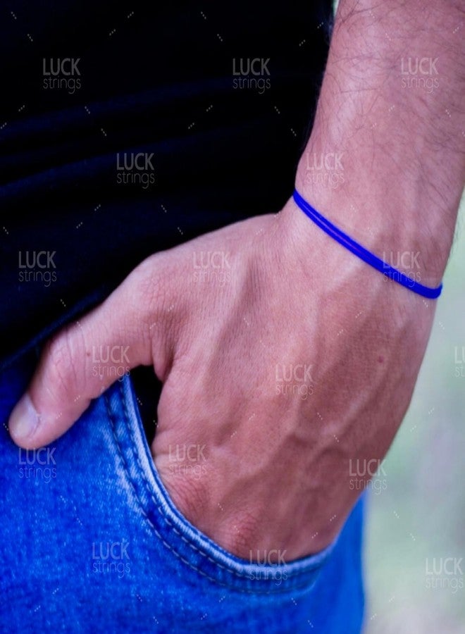 Luck Strings Thin Royal Blue Cord Bracelet for Men Women Teen Unisex Adult - Waterproof Nylon Surfer String Friendship Bracelets Summer Beach Accessories - Image 4